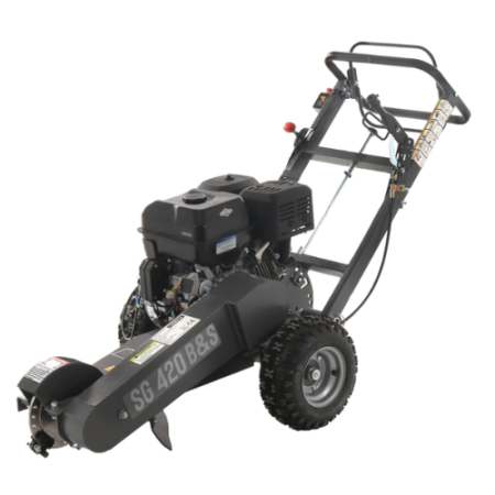 BlackStone-Rogneuse de souches BlackStone SG 420 B&S - Moteur B&S XR2100 420 cm3 - Disque de coupe avec 8 marteaux en carbure de tungstène-Neuf