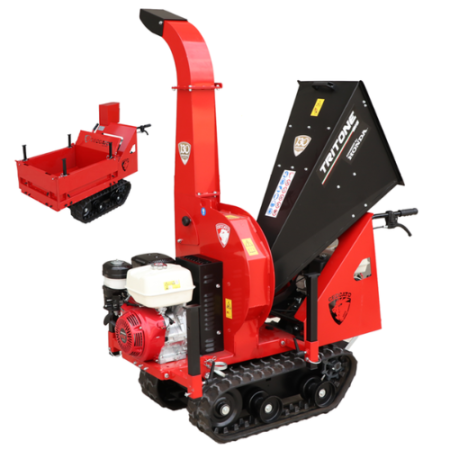 Ceccato Olindo-Broyeur autotracté à chenilles sur brouette Ceccato Olindo Tritone BIG CINGO - Moteur Honda GX390